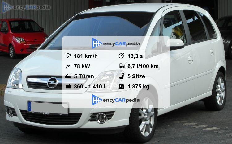 Opel Meriva A 1 6 105 Ps Technische Daten