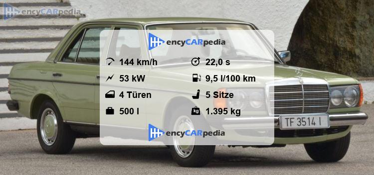 Mercedes W123 Technische Daten