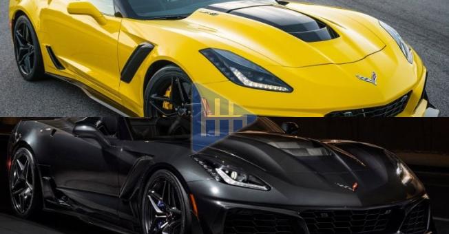 Chevrolet Corvette ZR1 C7 Modellauto 1/24 – Orange Mit Schwarzen Streifen, Mit Wunschkennzeichen