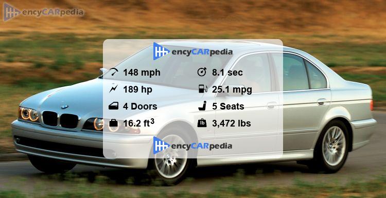 BMW 525i (E39) specs (2000-2003): performance, dimensions